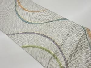 リサイクル よろけ縞に斜め縞模様織出し袋帯